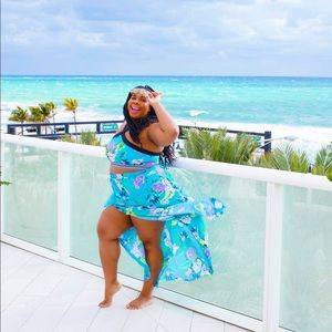 Floral Print Cover Up Skirt